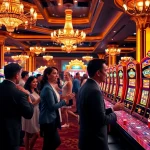 Permainan luxury777 game yang menarik dengan suasana kasino yang mewah dan pemain yang gembira.