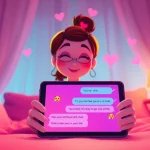Engaging scene of a virtual girlfriend AI chat, embodying the concept of sex ai chat in a cozy digital space.