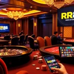 Engage with Nhà Cái RR88 as players strategize at an upscale roulette and poker table.