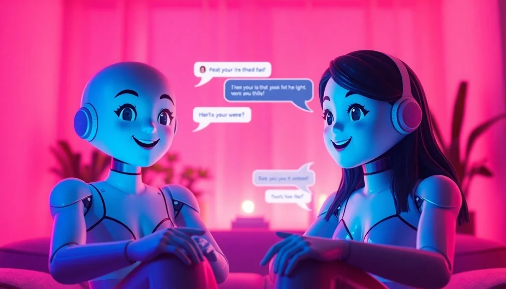 AI sex chat free platform showcasing engaging virtual interface and avatars.