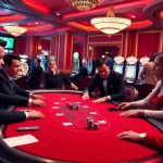 Engaged players at a poker table, experiencing excitement at https://mm88.vegas/ casino.