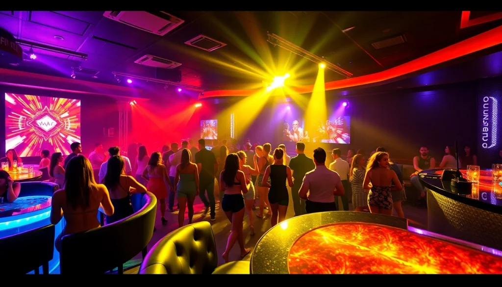 Experience the vibrant atmosphere at Night club sxm, Club Noir, featuring stunning dancers and lively crowds.