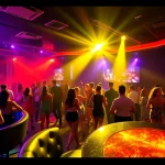 Experience the vibrant atmosphere at Night club sxm, Club Noir, featuring stunning dancers and lively crowds.