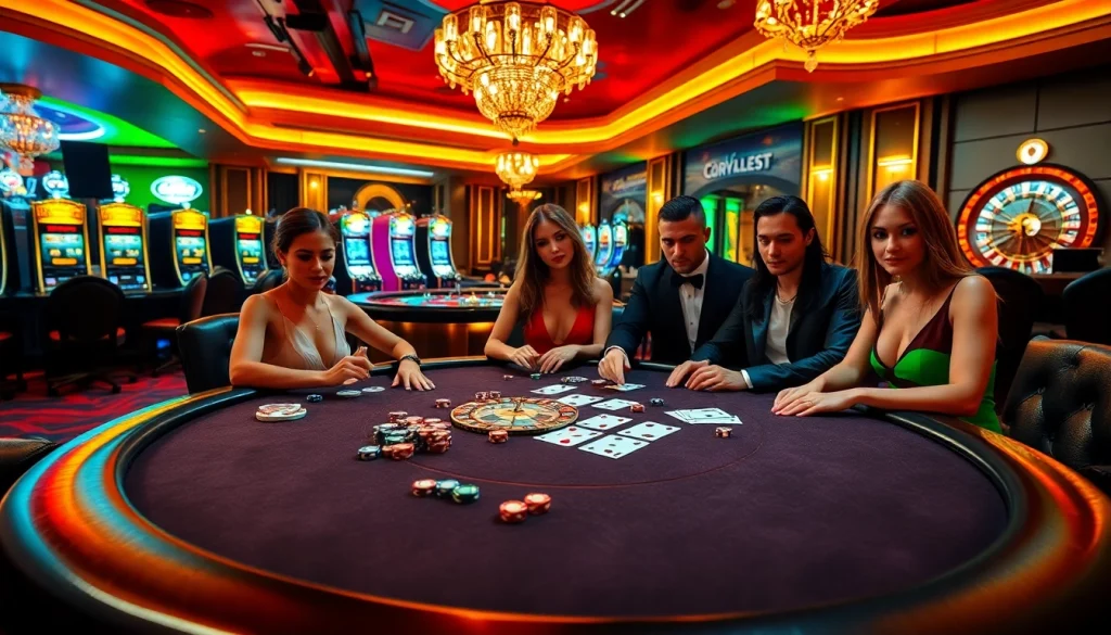 Experience the thrilling atmosphere of s8 bet at a vibrant casino poker table.