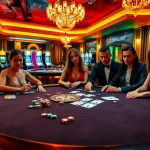 Experience the thrilling atmosphere of s8 bet at a vibrant casino poker table.