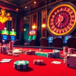 Engage with thrilling gambling action at https://jboqz.com with poker chips and a roulette wheel.