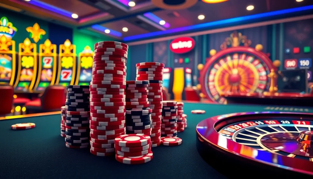 Experience thrilling gameplay at win55 online with vibrant casino tables and slot machines.