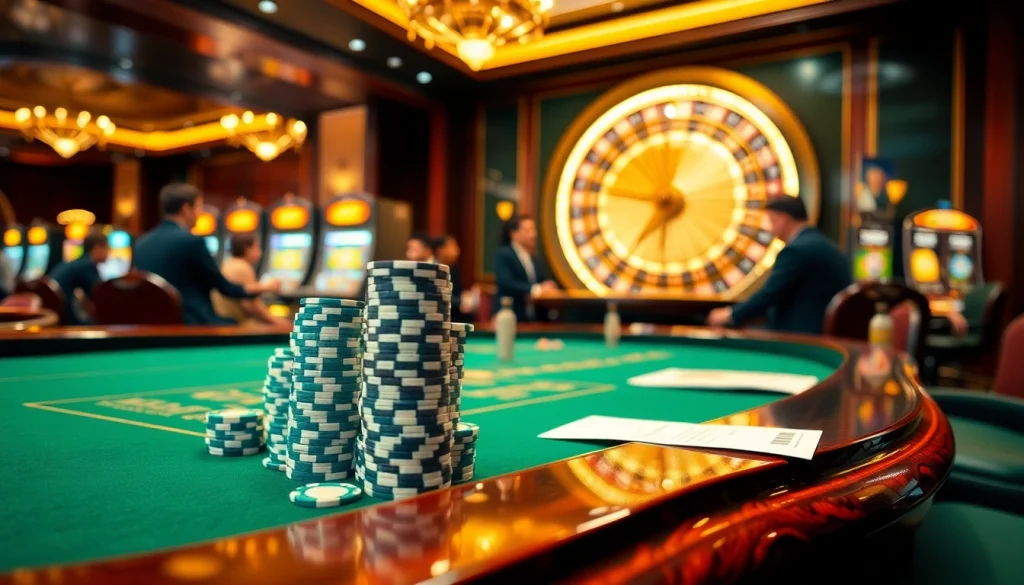 Players experiencing high-stakes action at Hello88 casino's poker table amidst luxurious surroundings.