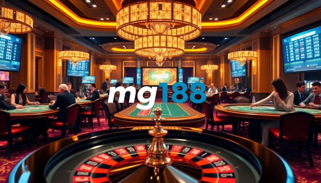 Players enjoying a thrilling casino experience at mg188 online gambling platform.