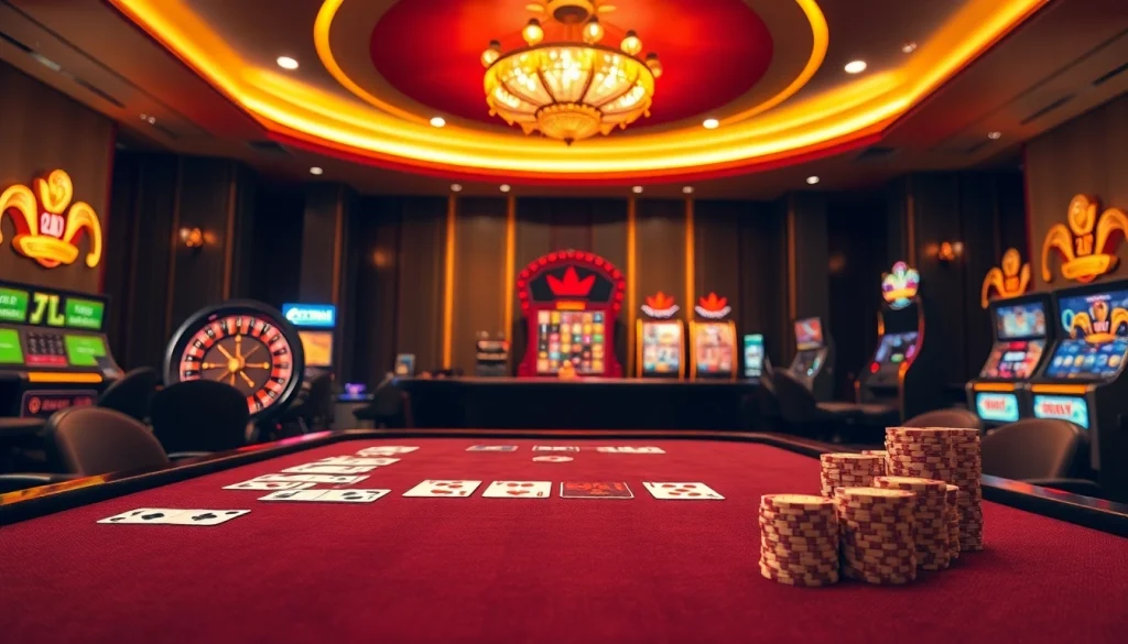 Experience the excitement of QQ888 with a vibrant online casino showcasing poker, roulette, and slot machines.