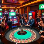 Xx 88 engages players with vibrant casino games, featuring roulette, poker chips, and slot machines.