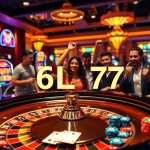 Players enjoying a thrilling game at the 6L777 roulette table in a luxurious casino.
