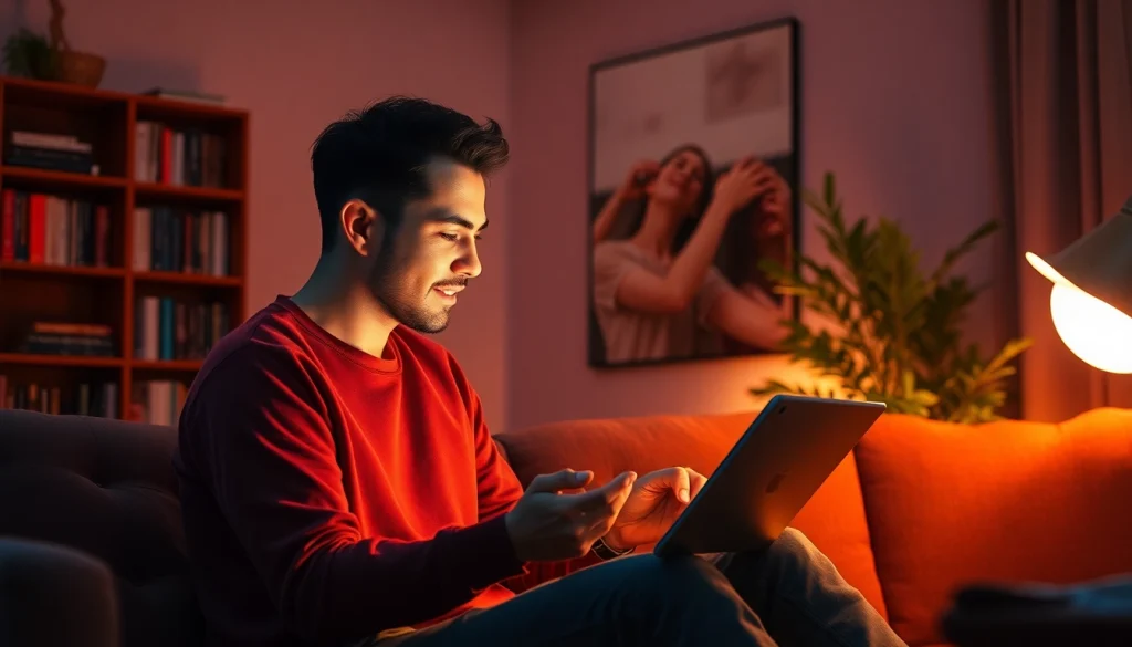 Engaging and cozy setup for sex ai chat interaction with a digital assistant.