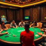 Participating in an exciting poker game at OKWIN's luxurious casino venue.