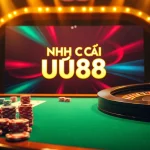 Experience the thrill of NHÀ CÁI UU88 at a luxurious casino with vibrant tables and games.