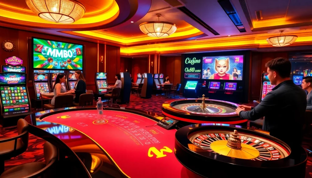 Players enjoying an exciting moment at MM88, featuring vibrant casino games and thrilling online gambling.