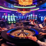 Players enjoying a thrilling game at b52club's luxurious casino tables with colorful chips.
