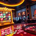 Experience the thrill of high-stakes gaming at luxury12 with vivid slot machines and elegant casino atmosphere.