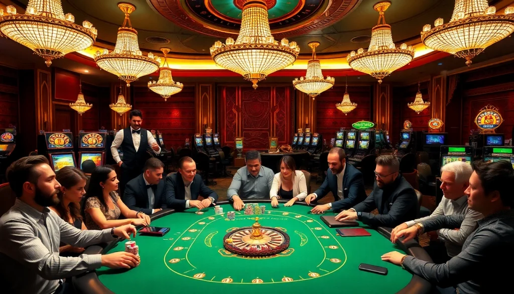 Experience the thrill of Luckywin casino with vibrant poker tables and exciting games.