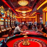 Players enjoying a vibrant gaming experience at 222bd one with slot machines and roulette.