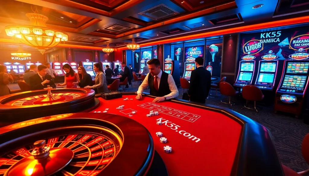 Experience the thrill of KK55.com at a luxurious casino table.