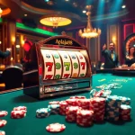 Players enjoying excitement at the slot apiraja88 machine in a vibrant casino atmosphere.