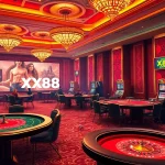 Experience the excitement at XX88 casino with vibrant gaming tables and thrilling online interfaces.