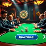Experience the excitement of 7xl להורדה as players engage in a thrilling poker game at a luxurious casino table.