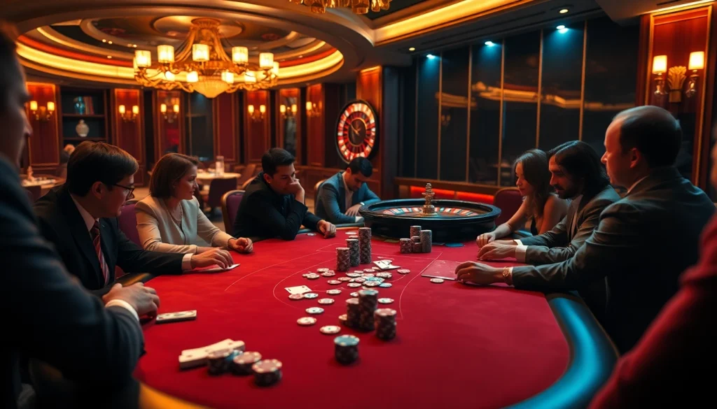 Experience the excitement at nhà cái Jun88 with thrilling poker games amid an elegant casino atmosphere.