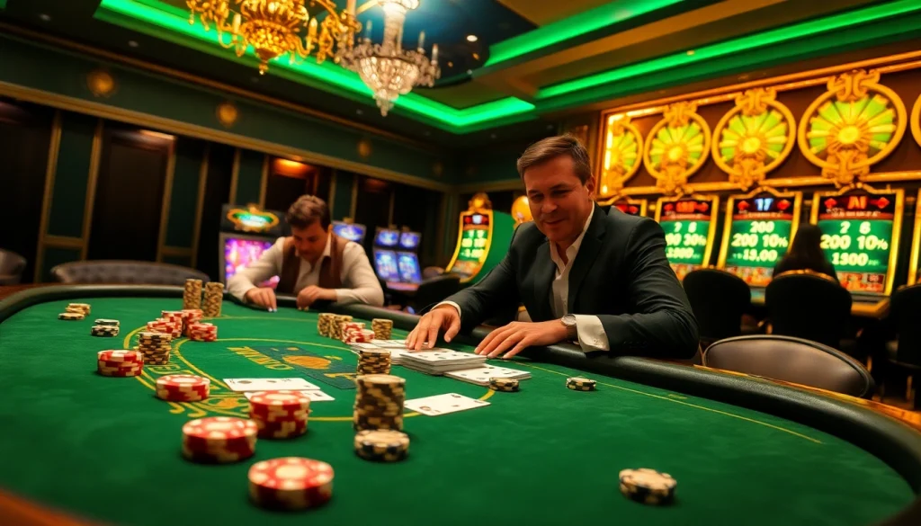 Exciting gaming experience at mk8th.net featuring vibrant casino tables and thrilling players.