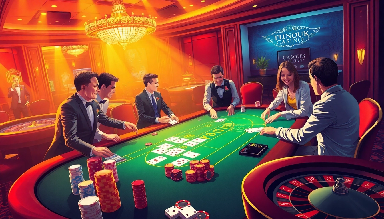 Experience dynamic gambling at a luxurious casino featuring 22jl org poker chips and a roulette wheel.