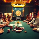 Experience high-stakes excitement at i9bet with vibrant casino scenes of players and tables.