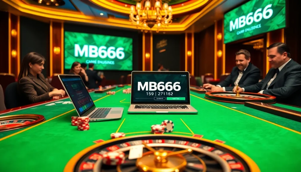 Engaging players at the MB66 casino table enjoying vibrant games and high-stakes poker action.