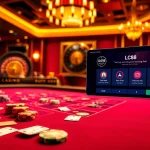 Experience high-stakes gaming at lc88 with Baccarat, vibrant table settings, and poker chips.