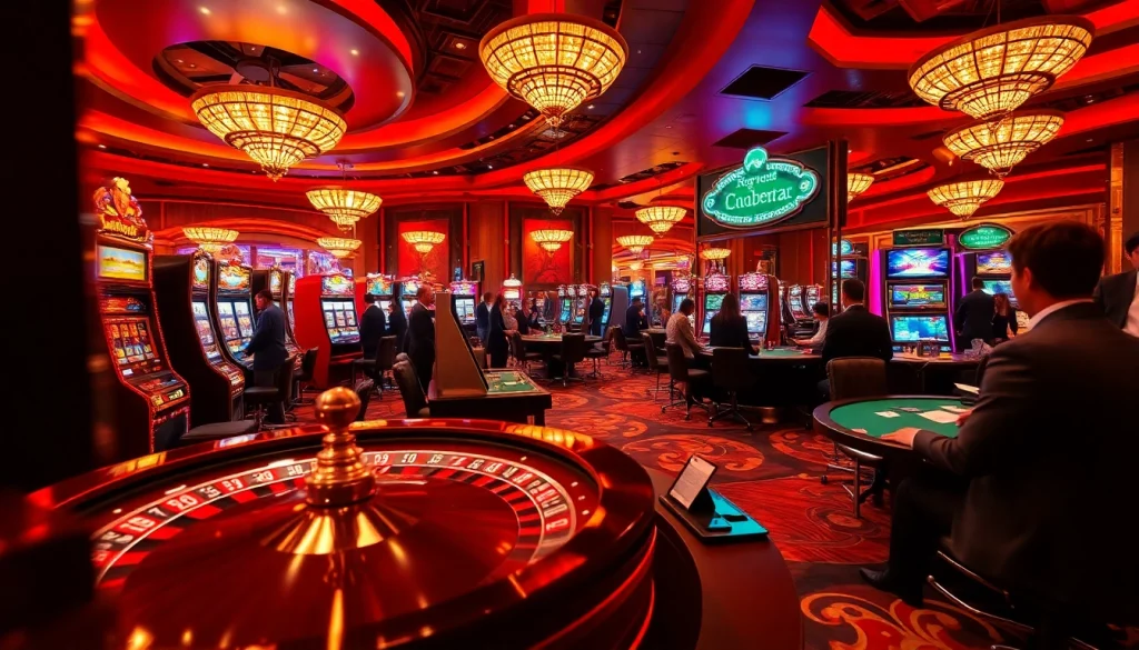 A thrilling casino experience at https://ecogreenbuilders.in/contact/ featuring roulette, poker tables, and vibrant slot machines.