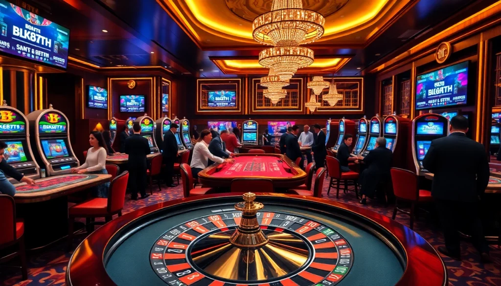 Experience thrilling gambling at BK8TH with roulette and poker in a luxurious setting.