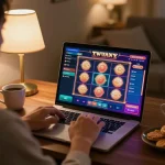Player engaging with TR88 slot games at home, showcasing online casino experience