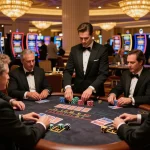 Duduk di meja blackjack mewah, para pemain terlibat dalam langkah strategis di situs toto.