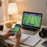 Cakhia user engaging with sports betting app during live match viewing, showcasing an enjoyable and interactive betting experience
