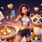 Experience the thrill of Phát trực tiếp Cúp C1 châu Âu with a dynamic casino scene featuring colorful characters and game elements.