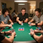 UGDEWA players strategizing during an exciting poker game, showcasing an engaging home gaming atmosphere.