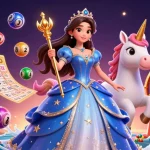 Engage with toto's vibrant lottery scene featuring bouncing balls, colorful prizes, and enchanting characters.