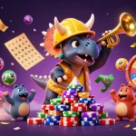 Join the excitement at hitclub trang chủ as colorful elements surround a celebratory dinosaur scene!