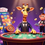 Experience exciting gaming at llwin with a high-roller giraffe and vibrant casino elements.