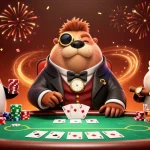 Experience exciting iwin poker gameplay with jolly walrus and friends in this vibrant underwater scene.