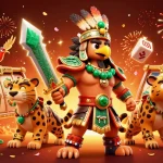 Slot gacor dengan simbol keberuntungan dan karakter Aztec yang siap menang besar.