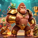 Engage with slot 10rb through a vibrant scene featuring dynamic characters and thrilling game elements.