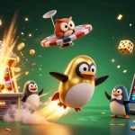Rasakan kemewahan slot 5000 saat pesawat penguin emas meluncur dan berputar mengguncang jackpot